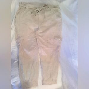 Old Navy Khaki Linen Cargo pants